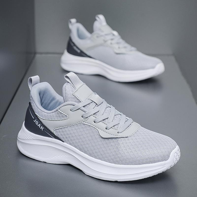 Fashion Men's Summer Breathable Solid Color Fashion Trend Tennis Casual Running Mesh Walking Outdoor Travel Sports Vulcanized Shoes
