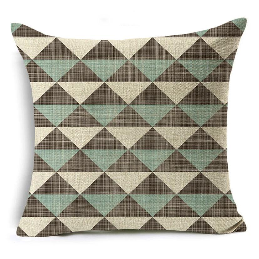 Light Green Fresh Style Cushion Cover 45x45cm Linen Decorative Pillow Cover Sofa Bed Pillow Case
