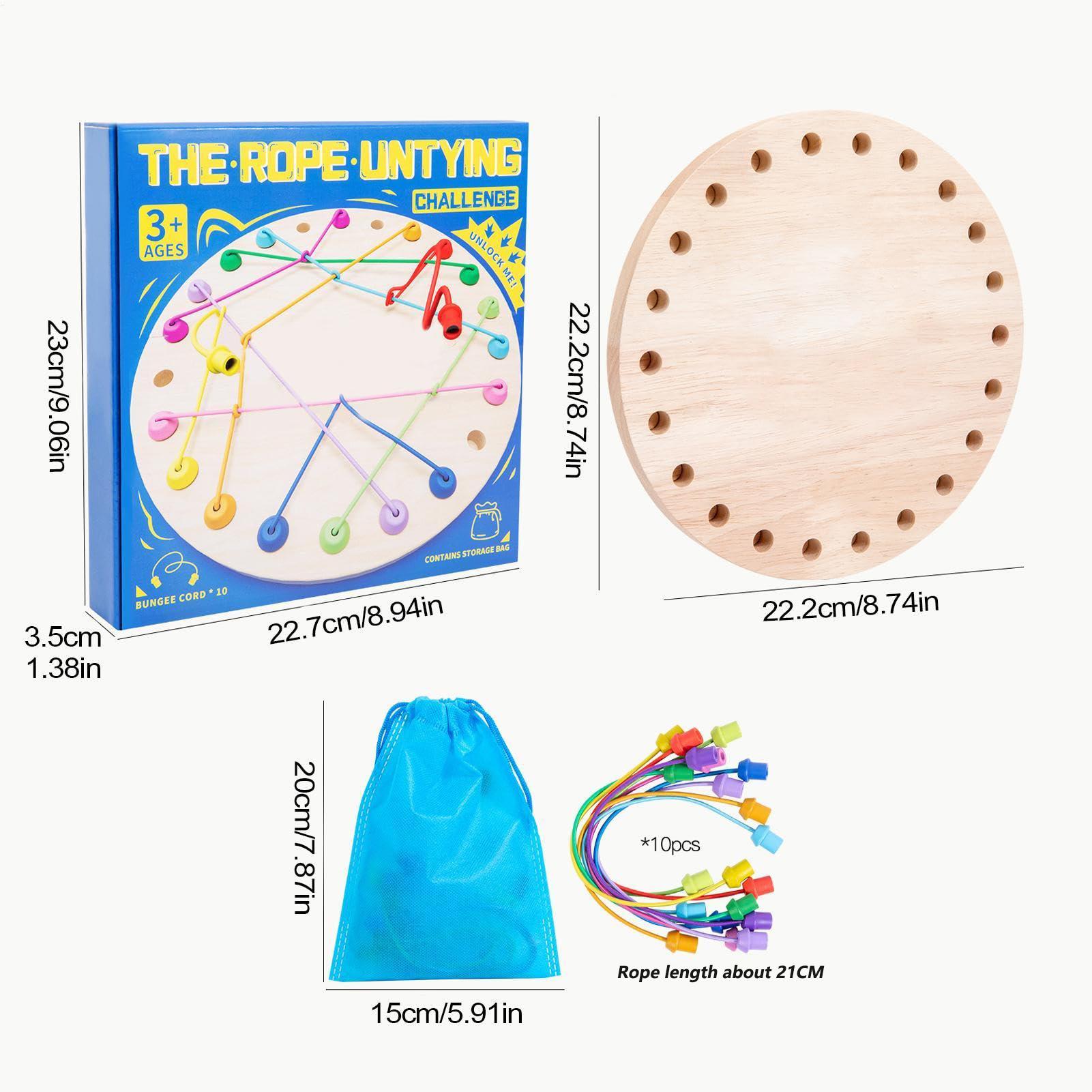 Пазл из каучукового дерева «Спутанная веревка», игра на смекалку «Узлы», игра на распутывание веревки, игрушки Монтессо для развития мелкой моторики, игрушки для развязывания веревок для детей