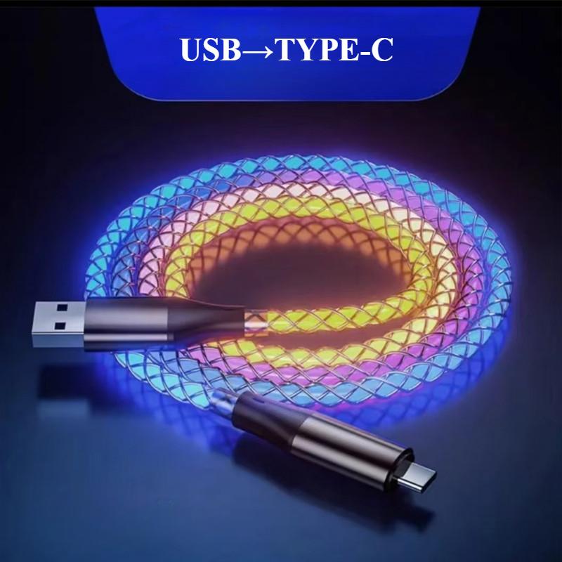 

Кабель 3 в 1 с радужным градиентом для Samsung/Xiaomi/Huawei USB Type C кабель для IPhone 16/15/14/13 Pro для зарядки мобильного телефона USB кабель для передачи данных 1.2m