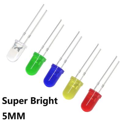 50/100 Stück 5 mm superhelle LED-Dioden, mehrfarbige Lampen, weiß/rot/gelb/grün/blau, Leuchtdioden, elektronische Komponenten