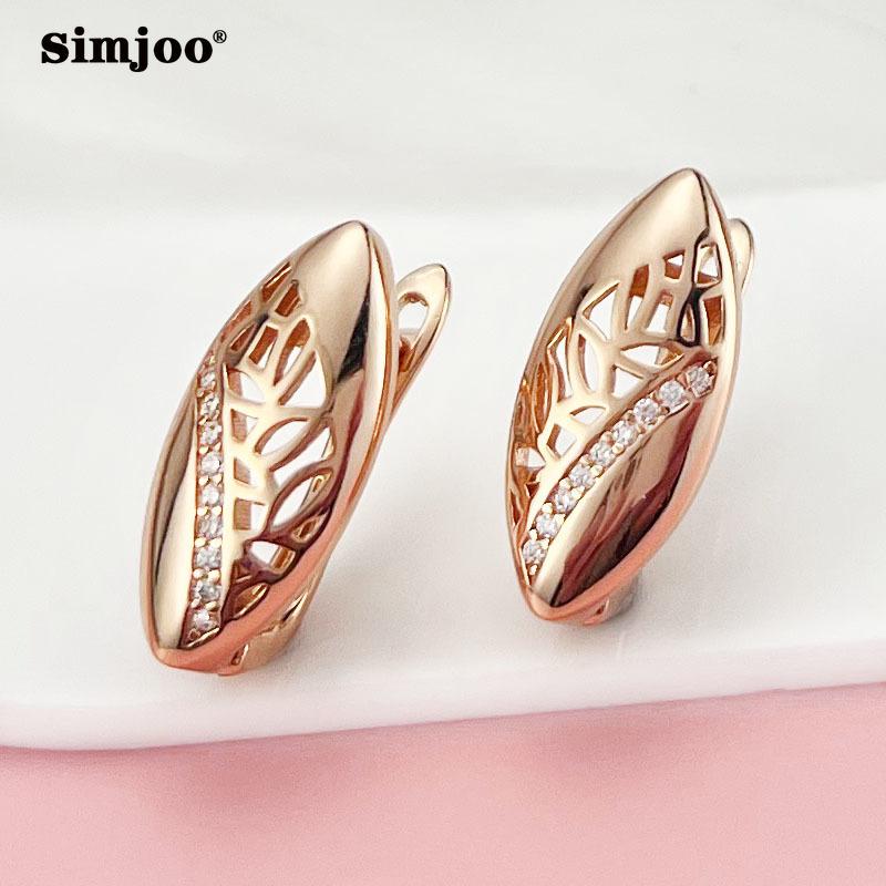 SIMJOO Zirkonové náušnice Módní Temperament Jednoduché Zirkonové náušnice