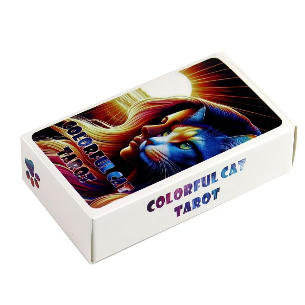 78 Carte dei Tarocchi del Gatto Colorate per Principianti Mazzo Felino Ricco di Colore e Fascino 10,3*6 cm
