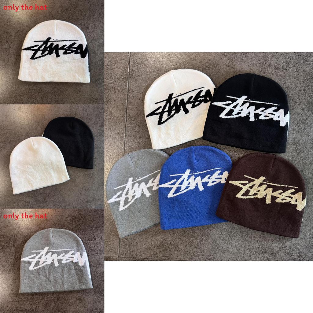 Cappello in Maglia a Colore Unito con Lettere, Neutro, Casual, Caldo, per l'Inverno, Calore e Uso Quotidiano