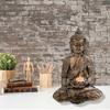Resin Crafts Handmade Fine Workmanship 2 Colors Smooth Surface Buddha Statue for Bedroom