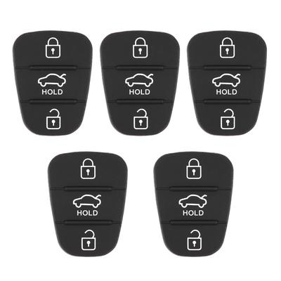 5pcs Replacement Remote Car Key Shell Rubber 3 Button Pad Fit for Hyundai Fit for Kia