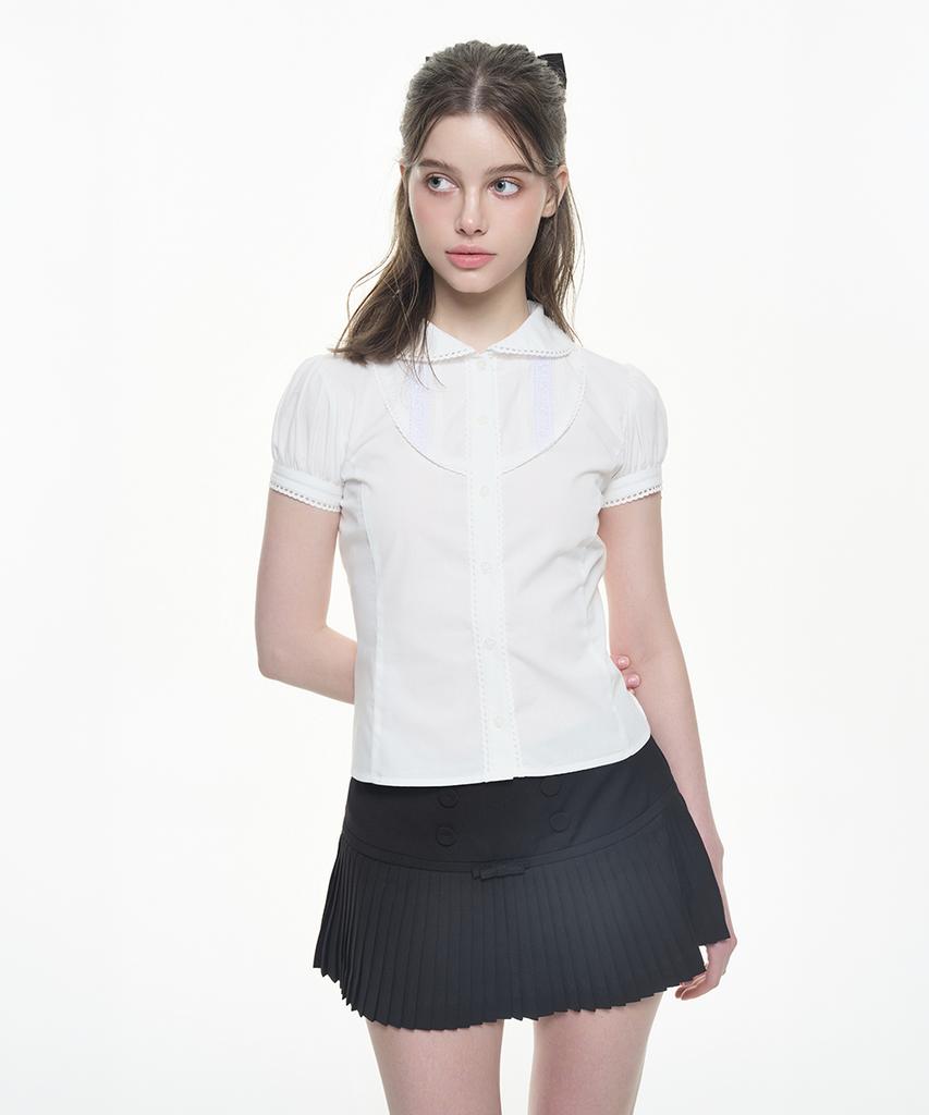 WHISFAIRY Classic Lace Blouse - White