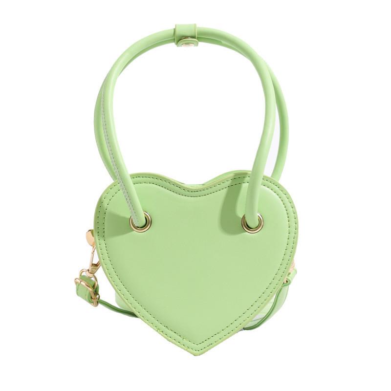 Adorable Mini Pu Heart Design Children's Shoulder Bag For Boys And Girls Fashionable Everyday Use