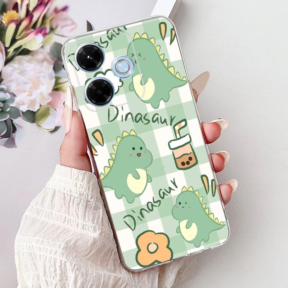 New For Xiaomi Redmi 13x 4G Case Cute Cartoon Panda Machine Flower TPU Soft Silicone Cover For Xiomi Redmi 13X Shockproof Bumper