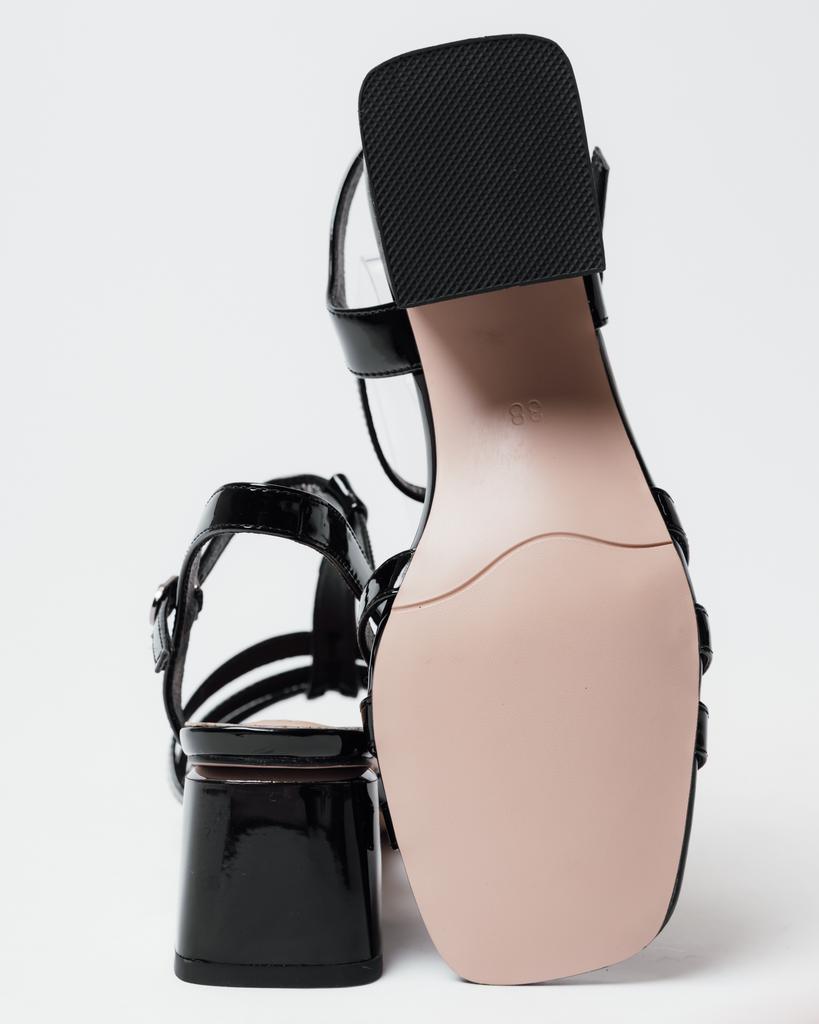 Aiformaria 3633 36 Open-toe Sandals Black Patent Leather