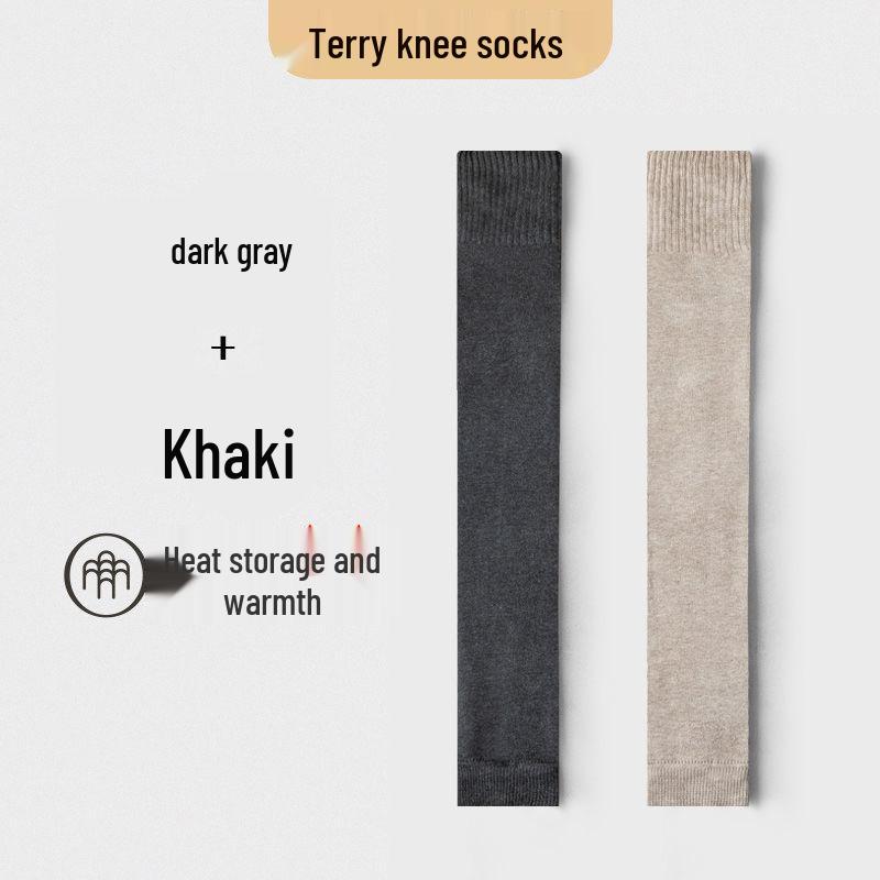 Verdickte Winter Kniehohe Stulpen und Überknie Frotteesocken