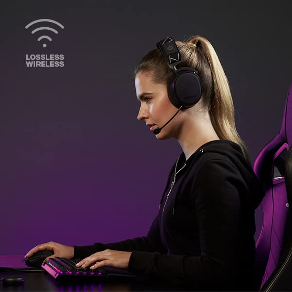 SteelSeries Arctis 9 Wireless Gaming for Size M Headset, Wireless, 2.4Ghz/Bluetooth Compatible, Closed-Back, PC, PS5, PS4, Black, (Product Code