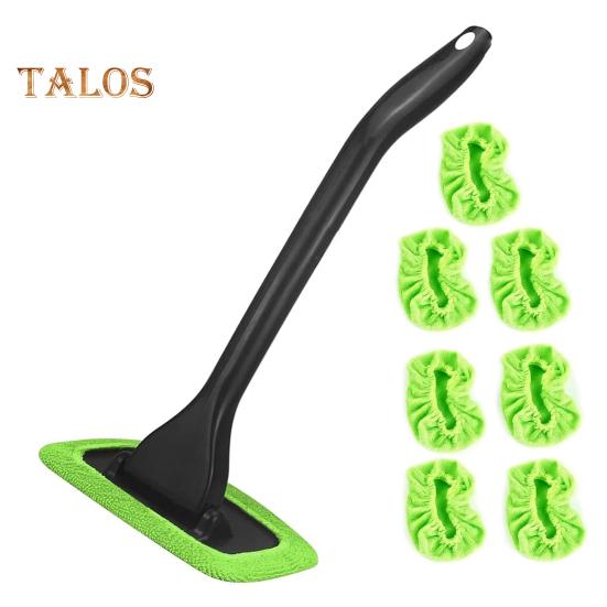 

Инструмент для очистки лобового стекла 16-дюймовый длинный стержень стеклоочистителя с 8 сменными тканевыми накладками очиститель автомобильных стекол грязная щетка для мытья автомобилей грузовиков автофургонов зелёный