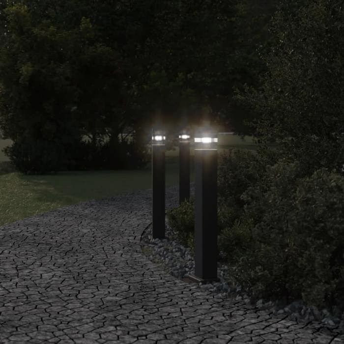 VidaXL Outdoor Floor Lamps 3 Pcs Black 80 Cm Aluminium, Outdoor Ground Lighting, Garden Ground Lighting, 4006396
