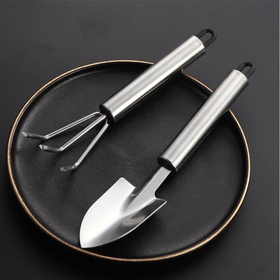 Stainless Steel Gardening Tool Small Garden Tool for Hand Rake Trowel Potted Plants Balcony Planting Transplanting