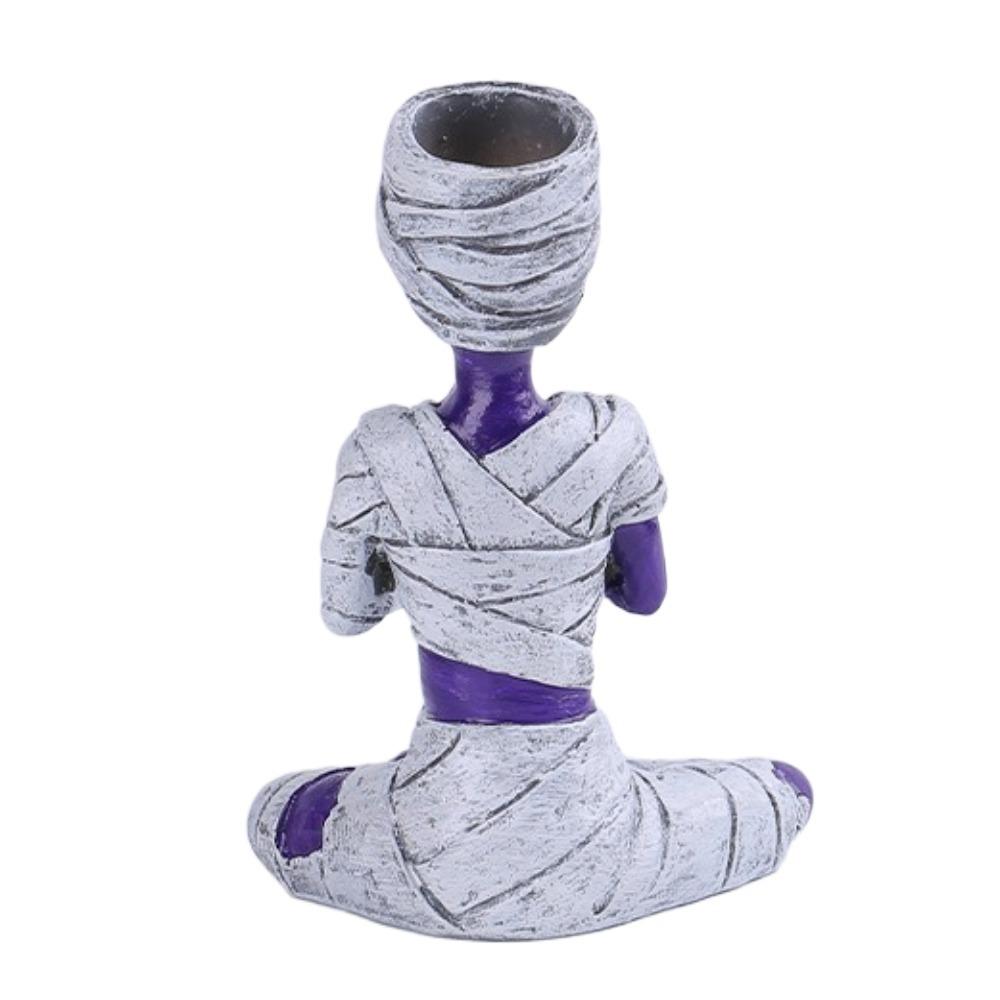 Resin Halloween Yoga Skull Sculpture Scary Yoga Skeleton Figurine Haunted House