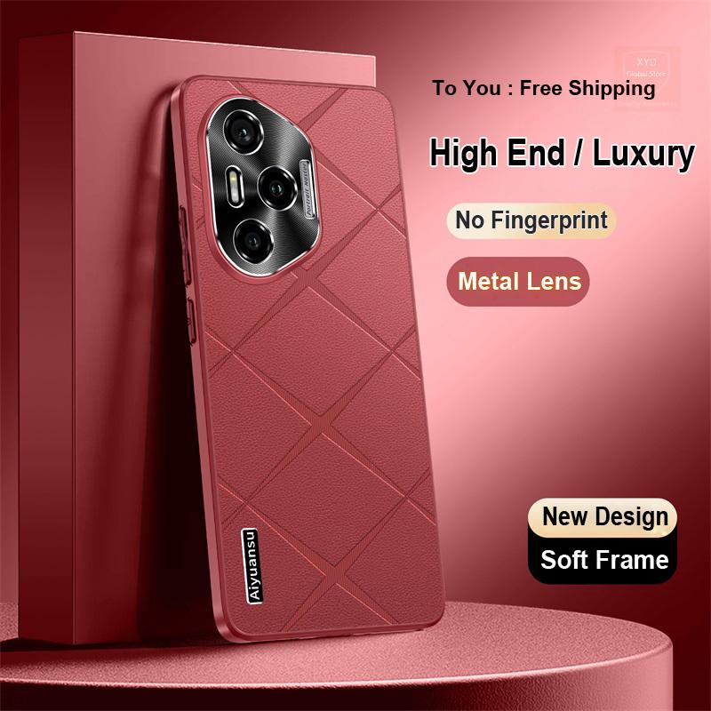 For Honor 300 Pro Case Holder Ring Cover For Honor 300 Ultra Pro Phone Case Shell 360 Bracket Stand Fashion Leather Skin Bumper