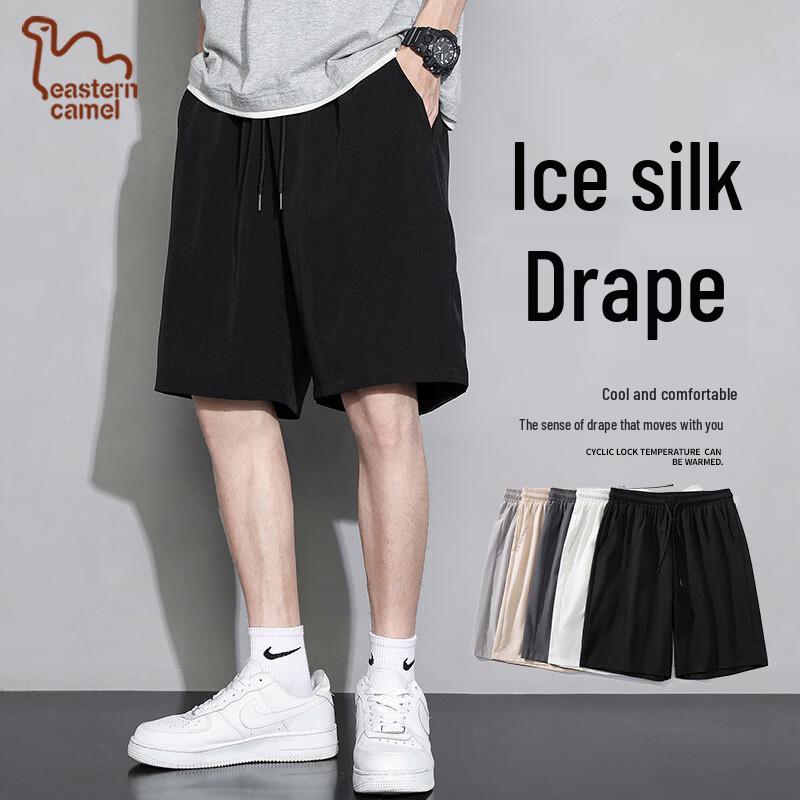 EASTERN CAMEL Men's Summer Ice Silk Casual Sport Shorts
