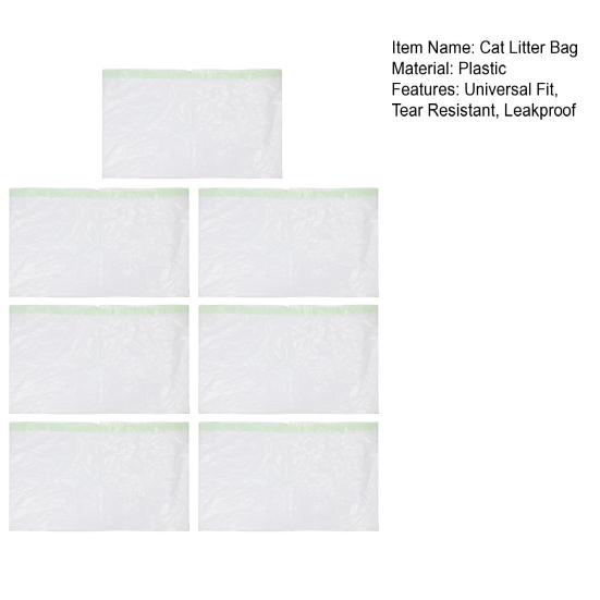 7 Pcs Cat Litter Bag 7-Day Sifting Litter Bag Tear Resistant Pet Waste Bag with Drawstring Leakproof Heavy Duty Liners for Most Litter Boxes