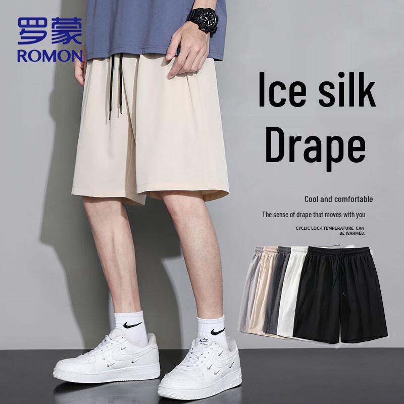 ROMON Men s Ice Silk Quick-Dry Beach Shorts L