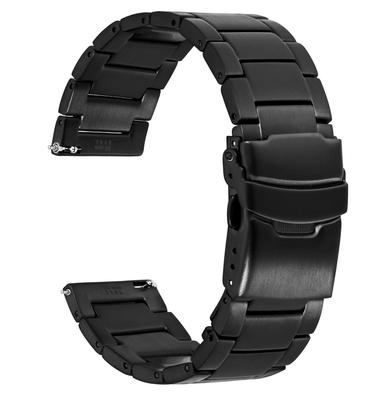 WOCCI Men's 22mm Metal Watch Band, 316L Stainless Steel, Quick Release, Black