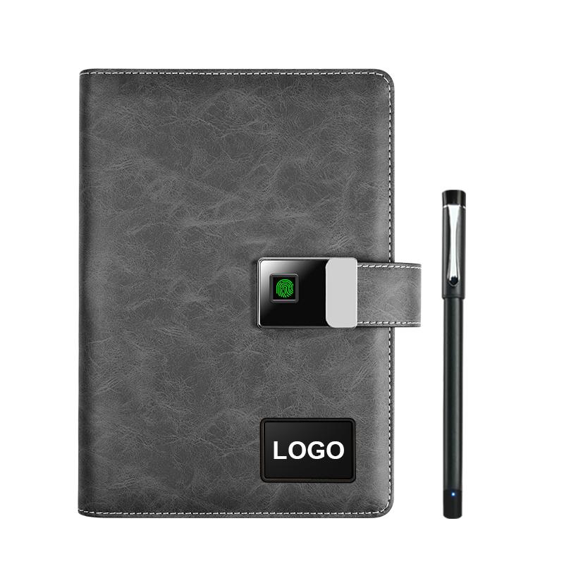 1 Piece Custom Smart Notebook Business Agenda Design Drawing Notebook With Smart Pen and Software Gift Packaging (Black,A5&+16G USB flash drive)