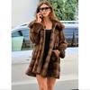 Women's Mink Fur Coat Medium Long Hooded Coat Fur Plus Size Casual Winter Warm Loose 9XL