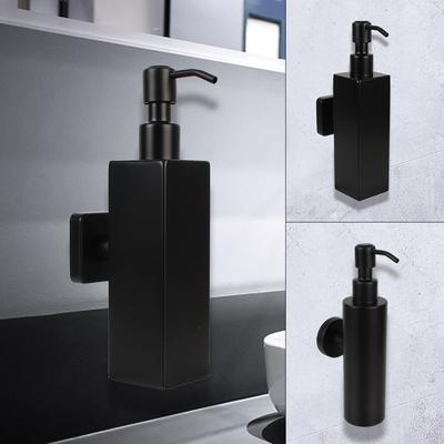 Soap and Lotion Dispenser Tower Shampoo Dispensers Stainless Steel Pump Bottle Wall Mounted Black Bathroom Accessories