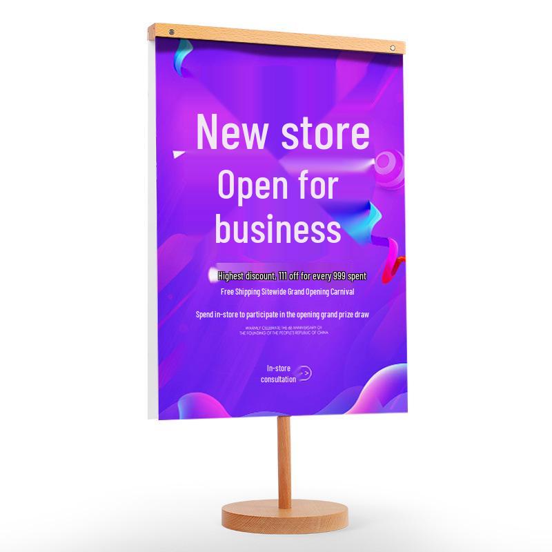 Waterproof Solid Wood A3 Pop Advertising Clip with Price Tag - Promotional Poster for Clothing Stores A3