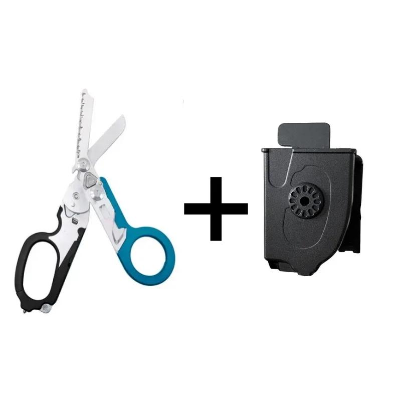Multifunctional Folding Trauma Scissors Emergency Scissors with Cutter and Glass Breaker for Outdoor Camping Rescue Tools