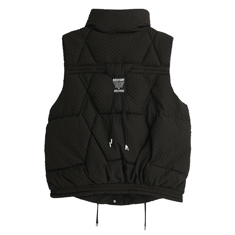 Down Cotton Vest for Women In Autumn and Winter New Standing Collar Vest Wears Versatile Horse Clip Jacket