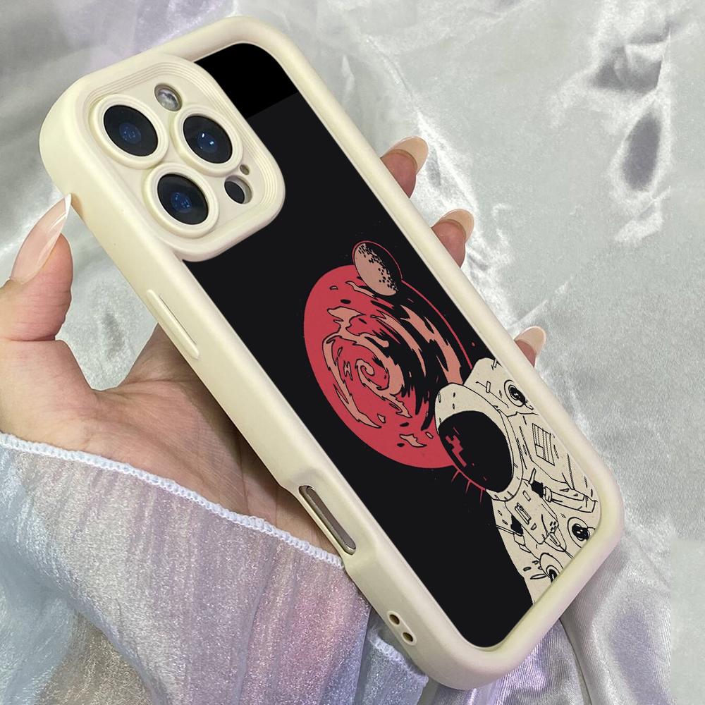 JT30 Astronaut Design Art Phone for for iPhone 17 16 Pro Max Samsung S26 Ultra A17 A16 A06 A07 Xiaomi 15T Redmi Note 14 Pro Plus Soft TPU Case Cover