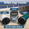 5 Gallon Bucket Trash Lid Multi-Purpose Boat Trash Can Cover Converter With Opening Reusable Elastic Net Topper For Fishing