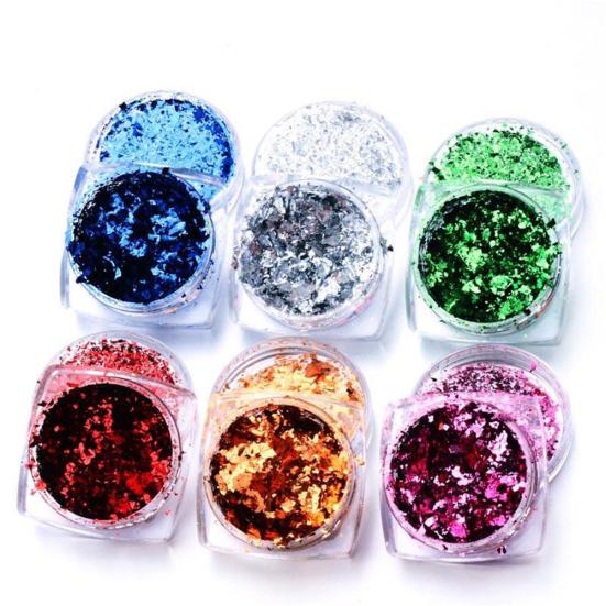 0.2g Shiny Paillettes Foil Nail Art Glitter Sequins Mirror Powder Manicure Decor