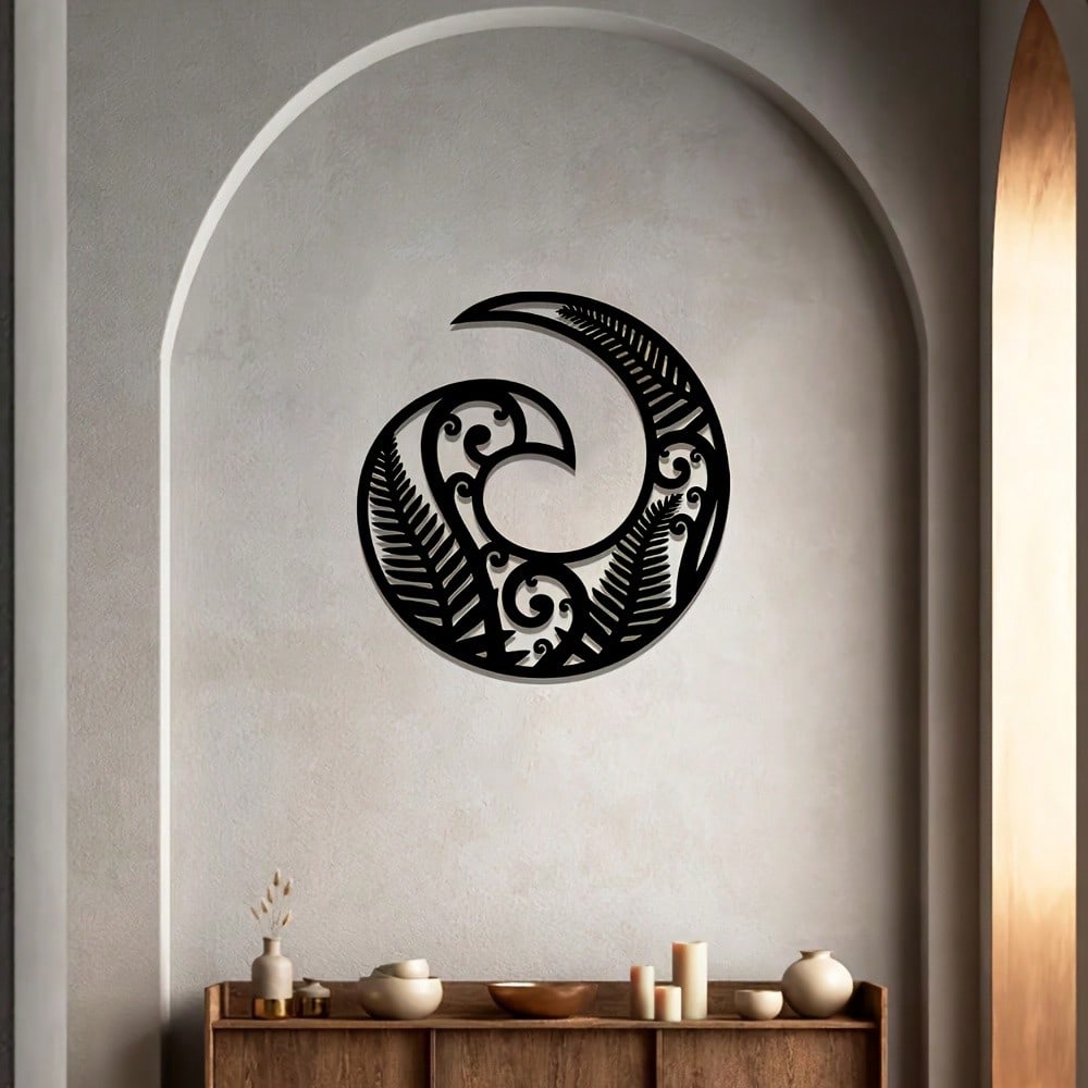 

Forged Wall Panel Spiral Fern Art Deco Home Office Decor