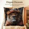 Cute Animal Friends Birthday Cushion Cover Natural Linen Organic Fabric DoubleSided Printing Sofa Home Decor Gift Pillow Case