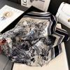 2024 New Simulated Silk Print Square Scarf Luxury Brand Thin Breathable Neck Scarf Boho Style Sunscreen Headscarf For Women