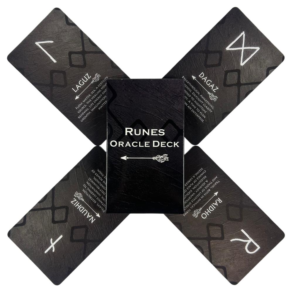 Tarot Runes Oracle Cards Deck 26 Cards 10*6.3cm Board Game for Life Lighting and Transformation