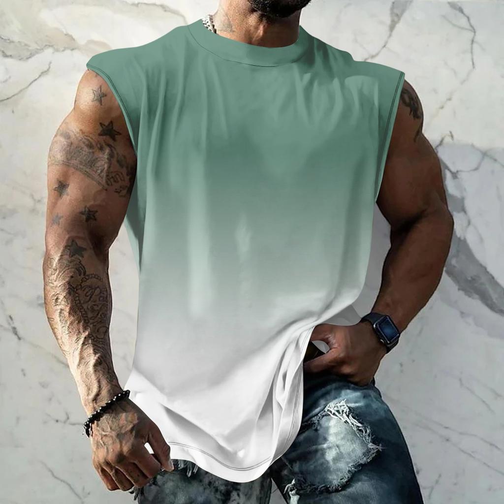 Men Sleeveless Tank Top Muscle Shirt Casual Loose Fit Basic Plain Undershirt Summer Sportswear Workout Gym Vest
