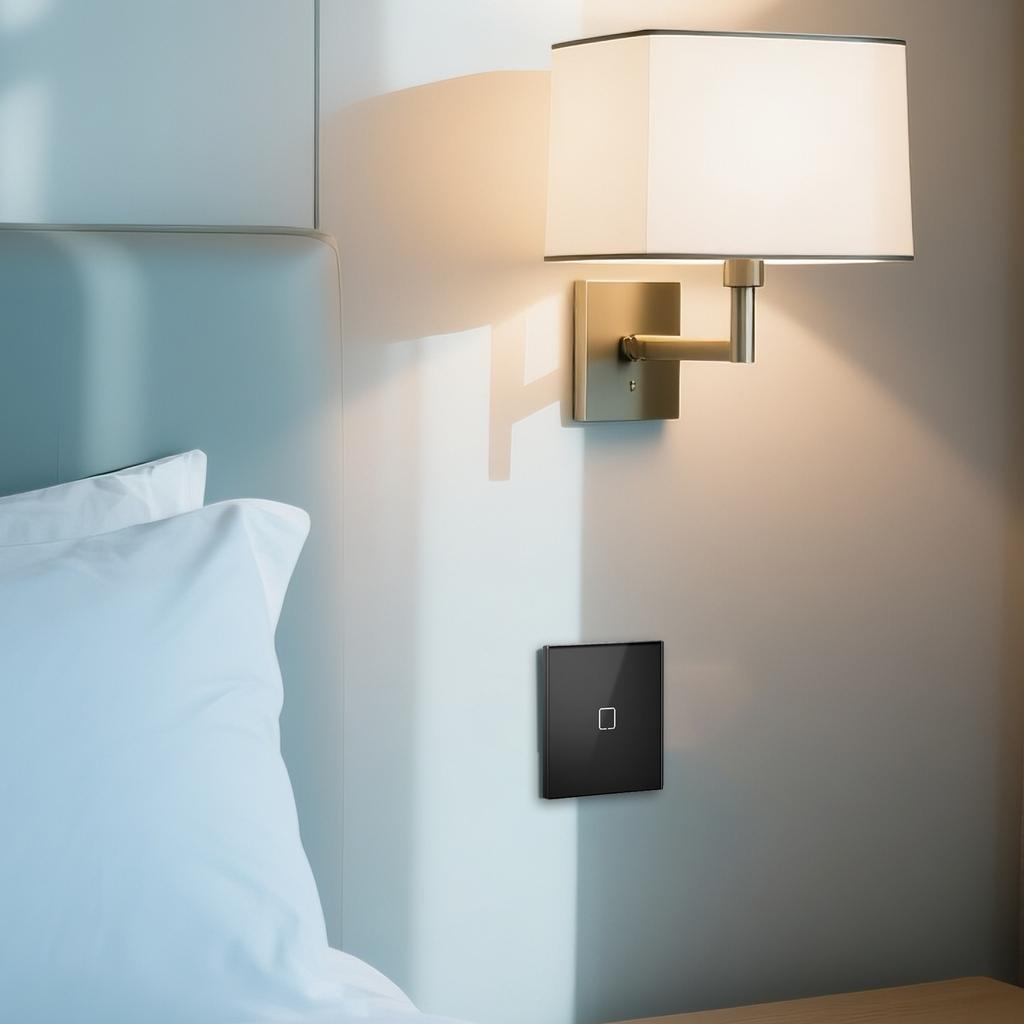 BSEED 1/2/3/4-fach Zigbee Touch-Schalter Glas mit EU-Steckdosen Intelligenter Wandlichtschalter Touchscreen Hintergrundbeleuchtung E-Serie