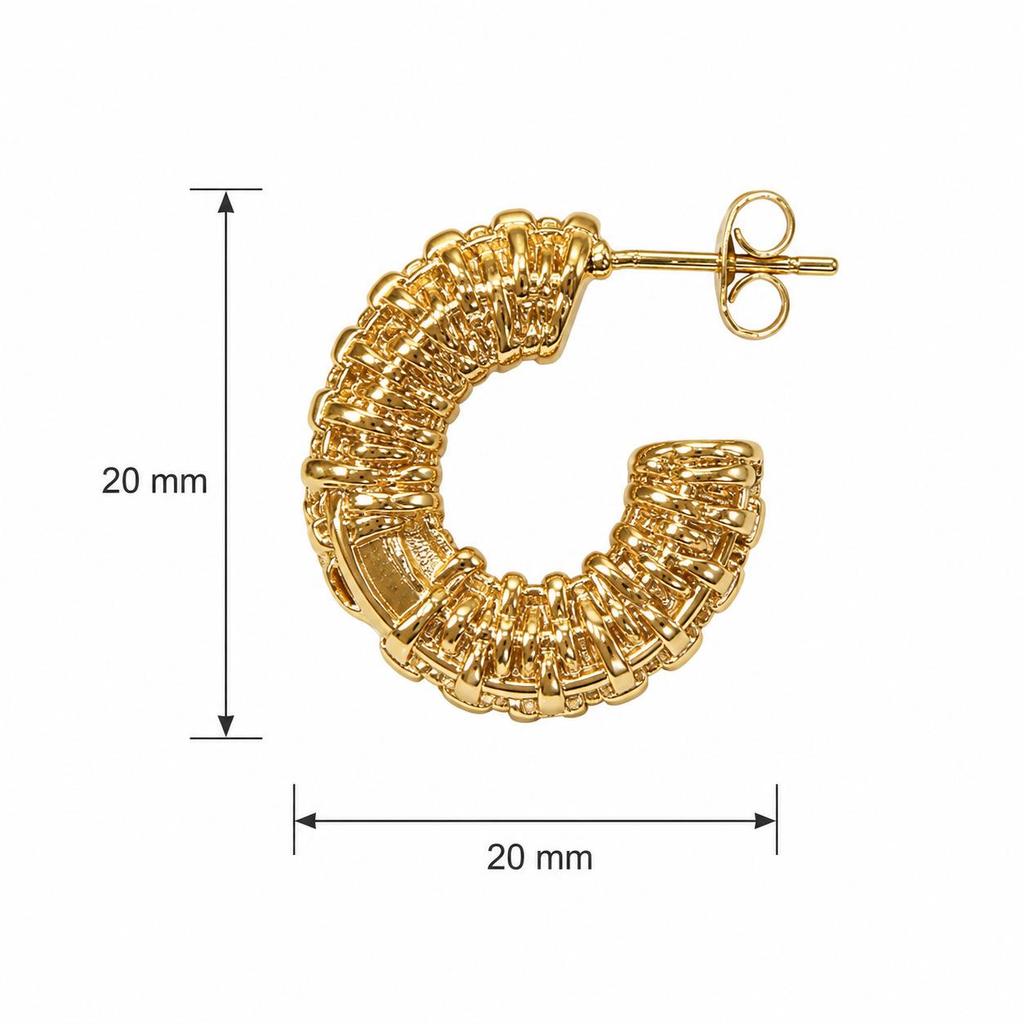 Chic C-Shaped Stainless Steel Hoop Earrings - European & American Style