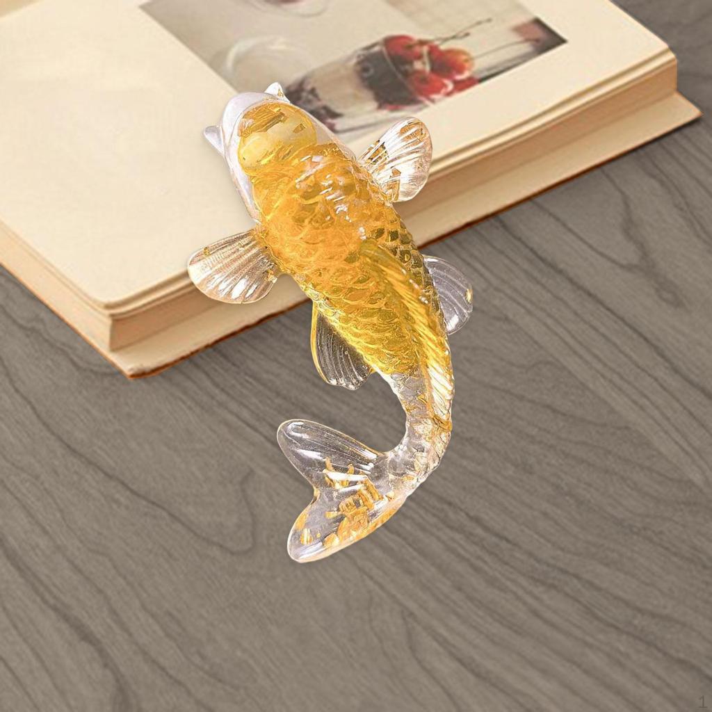 Fish Figurine Miniature Statue Lucky Ornament Sculpture for Office