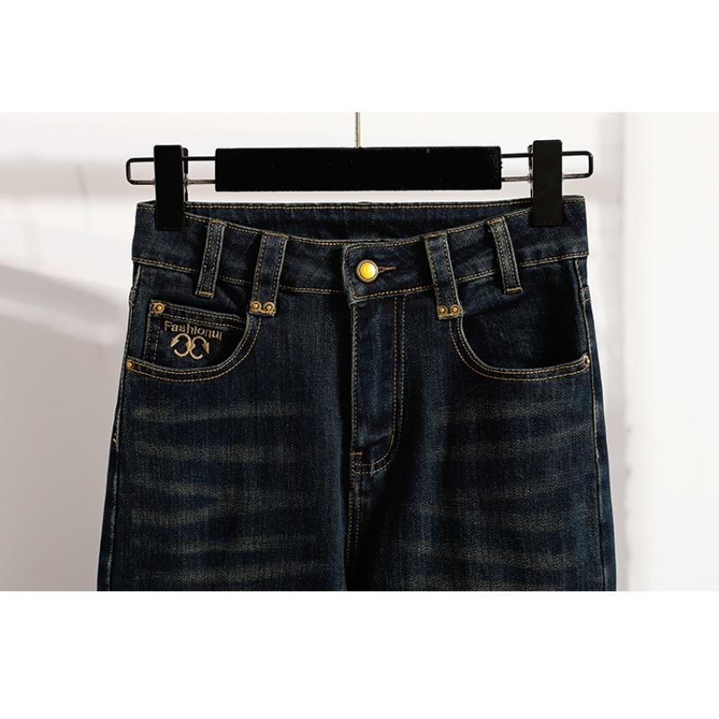 Dimanaf 2025 Podzimní dámské džíny nadměrné velikosti Denim Elastické Základní S vysokým pasem Oversize Módní kalhoty 5XL