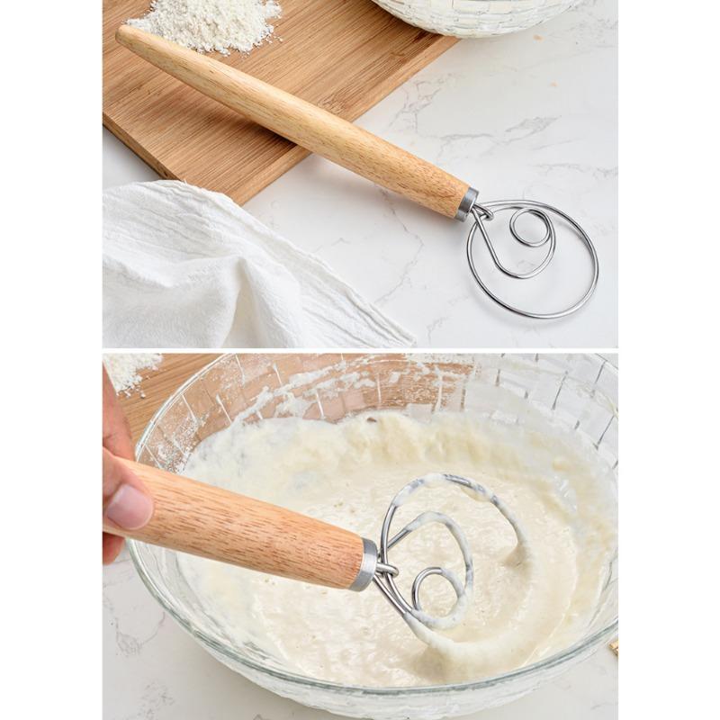 Große Hand Dänischer Teig Schneebesen Brot Mixer Edelstahl Kuchen Gebäck Teig Mixer Stick Schneebesen Küche Backen Mixer Werkzeuge