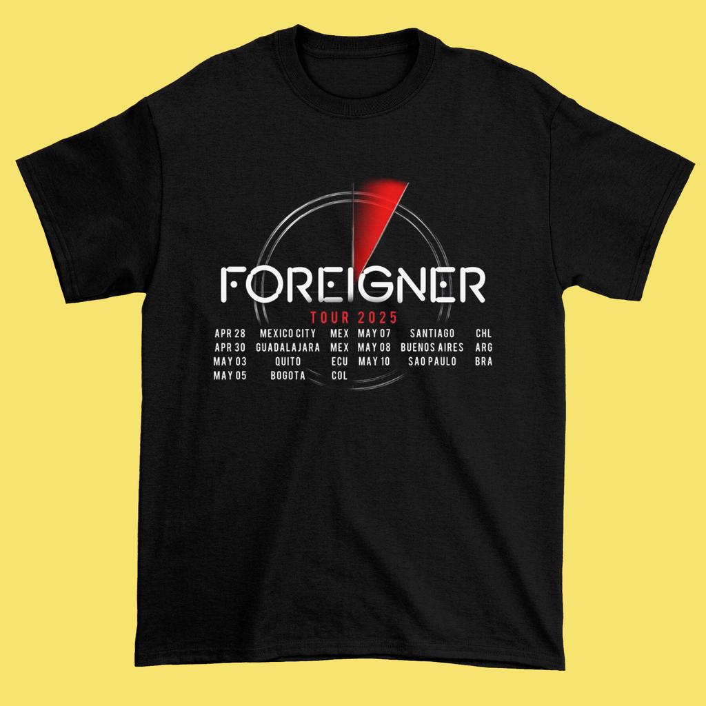 NEW Foreigner Tour 2025 Black Cotton All Size Gift For Fans T-Shirt HRL330
