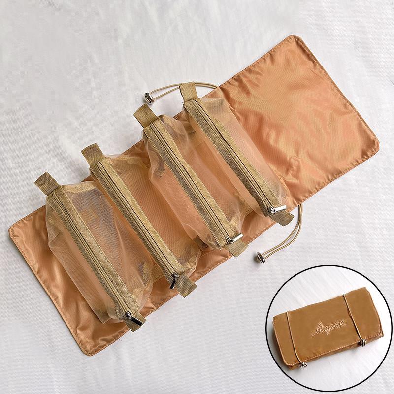 4in1 Detachable Makeup Bag Organizer Organizer Storage Bag Separation Travel Storage Organizers Folding Portable Wash Bag