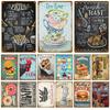 Metal Sign Home Decor Fast Food Vintage Tin Sign Plaque Metal Retro Plate Hot Dog Poster Wall Decor For Kitchen Cafe Diner Bar