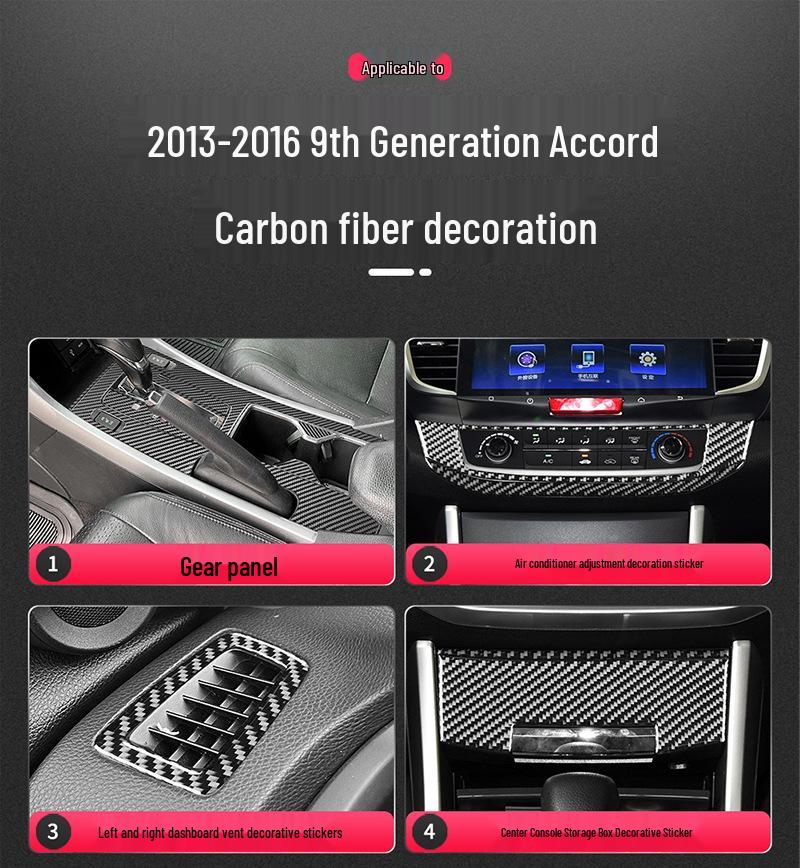 Carbon Fiber Interior Trim for Honda Accord 2013-16: Center Console Air Vent Sticker