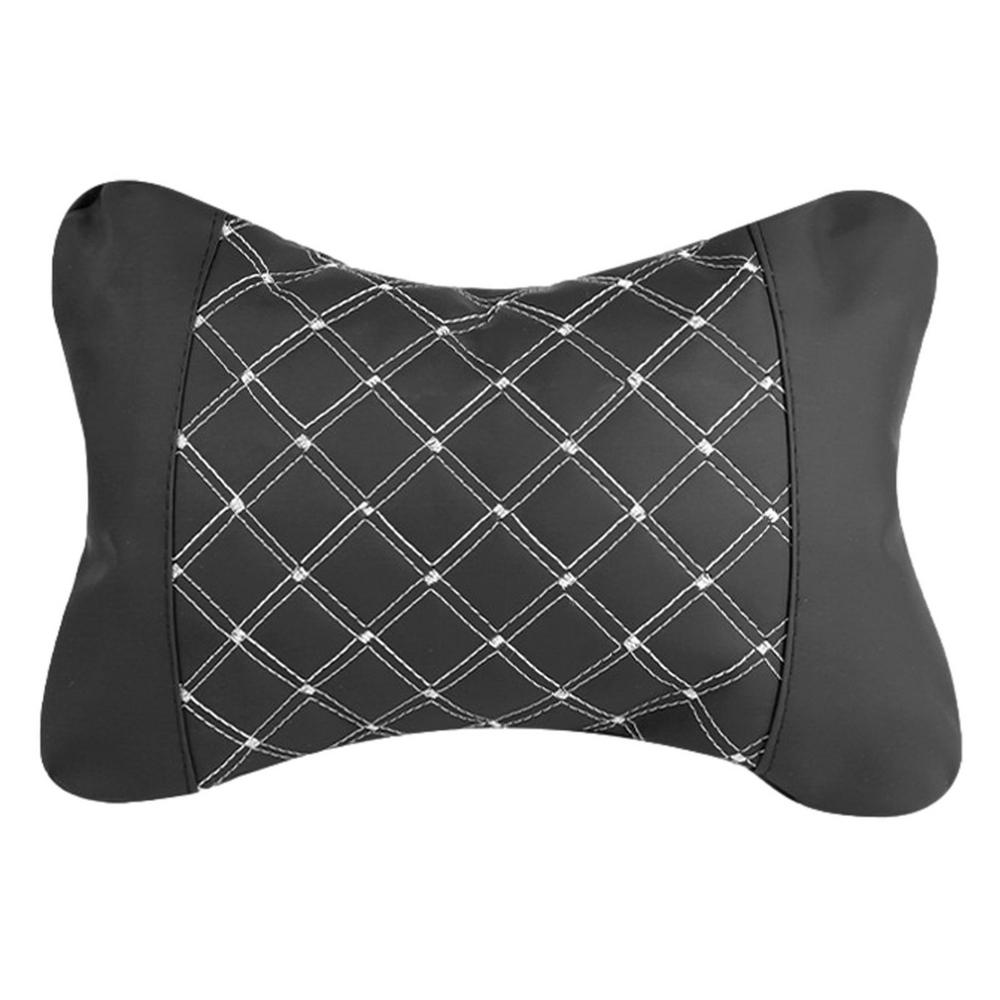 

Universals Car Neck Pillows Both Side Pu Leather Headrest For Head Pain Relief Filled Fiber Universals Car Pillow білий