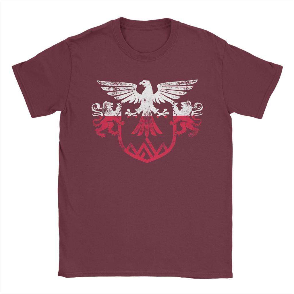 Poland Flag And Lion Wings Tshirt Hippie T Shirts Short Sleeve Classic Tops Summer Cotton O Neck Plus Size Clothing